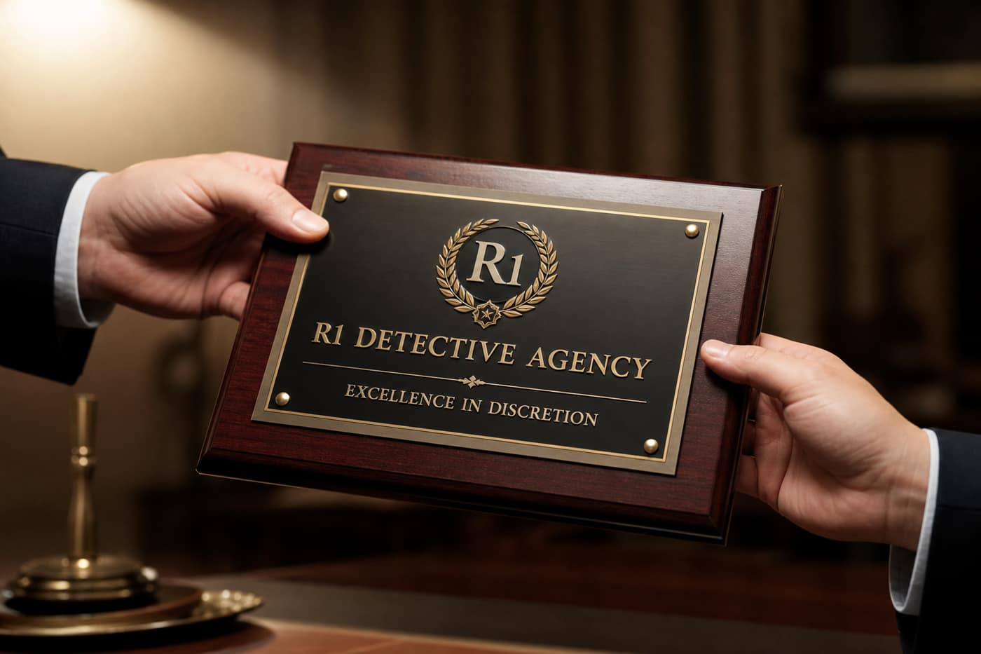 R1 Detective Agency excellence plaque